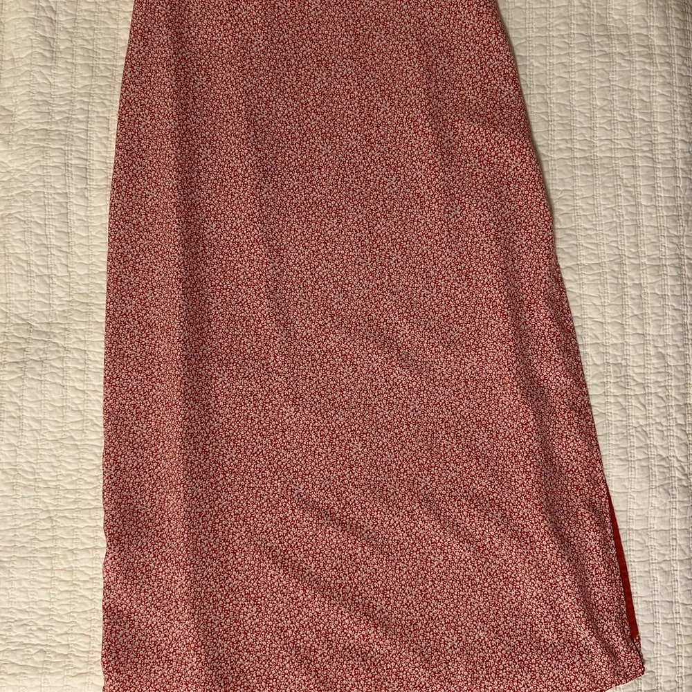 Abercrombie & Fitch Red Patterned Maxi Skirt